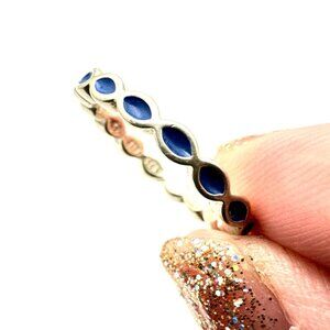 Pandora Better Together Blue Enamel Ring Sterling Silver Size 6
